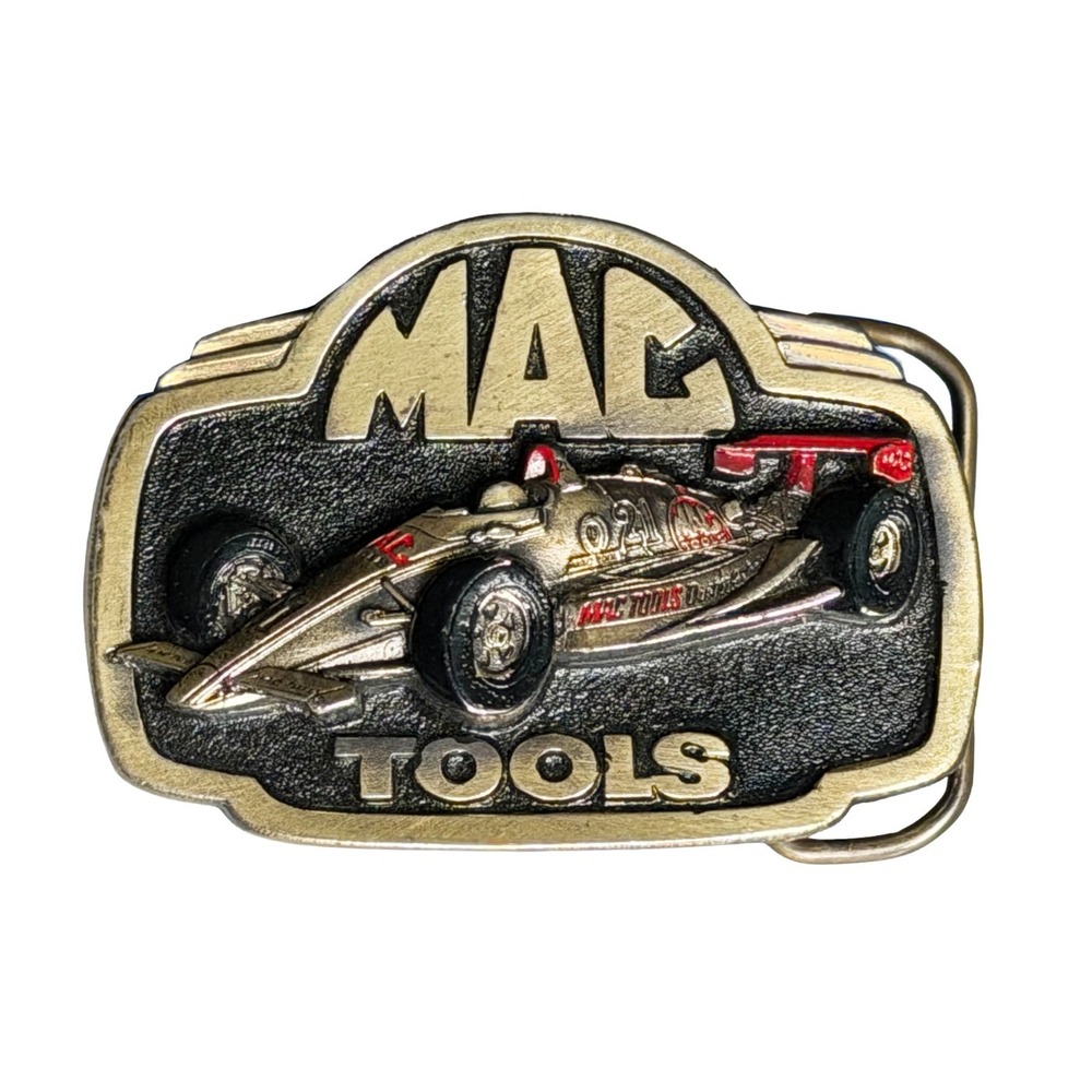 Vintage Mac Tools Racing Indy Car Belt Buckle Made in USA Limited Edition
